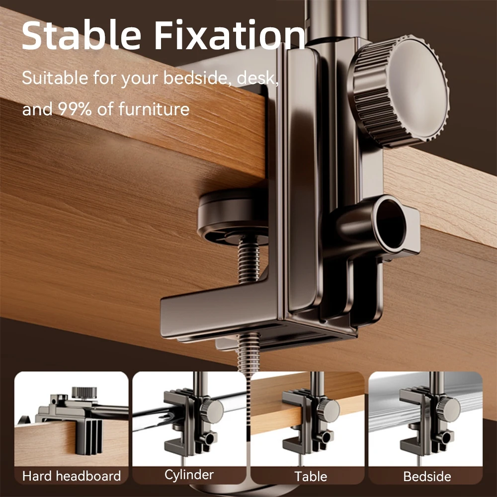 Tablet Holder iPad Desk Stand for 4~13In Phone Tablet with 360° Adjustable Foldable Metal Arm Tablet Bracket Holder