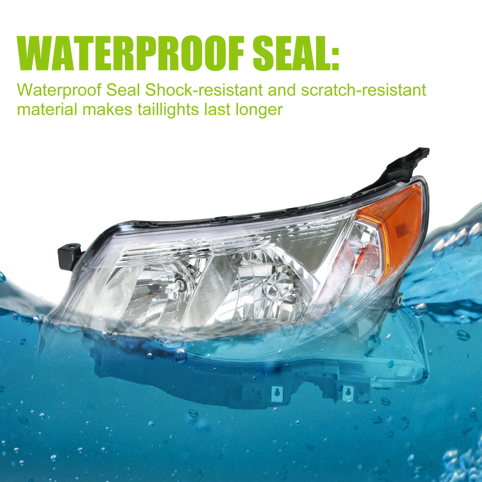 1 * مجموعة المصابيح الأمامية اليسرى لـ 09-13 سوبارو فورستر جانب السائق من الكروم