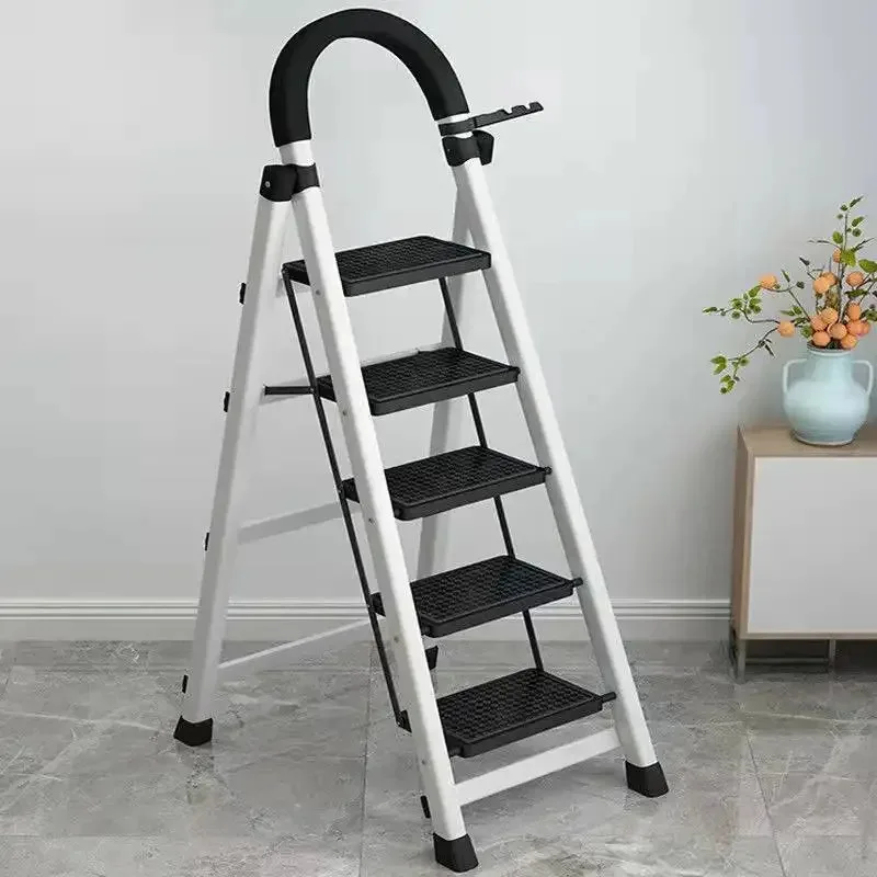 Nordic Folding Ladder for Home Carbon Steel Ladder Telescopic Multifunctional Simple Creative Household Step Ladders for Hotel