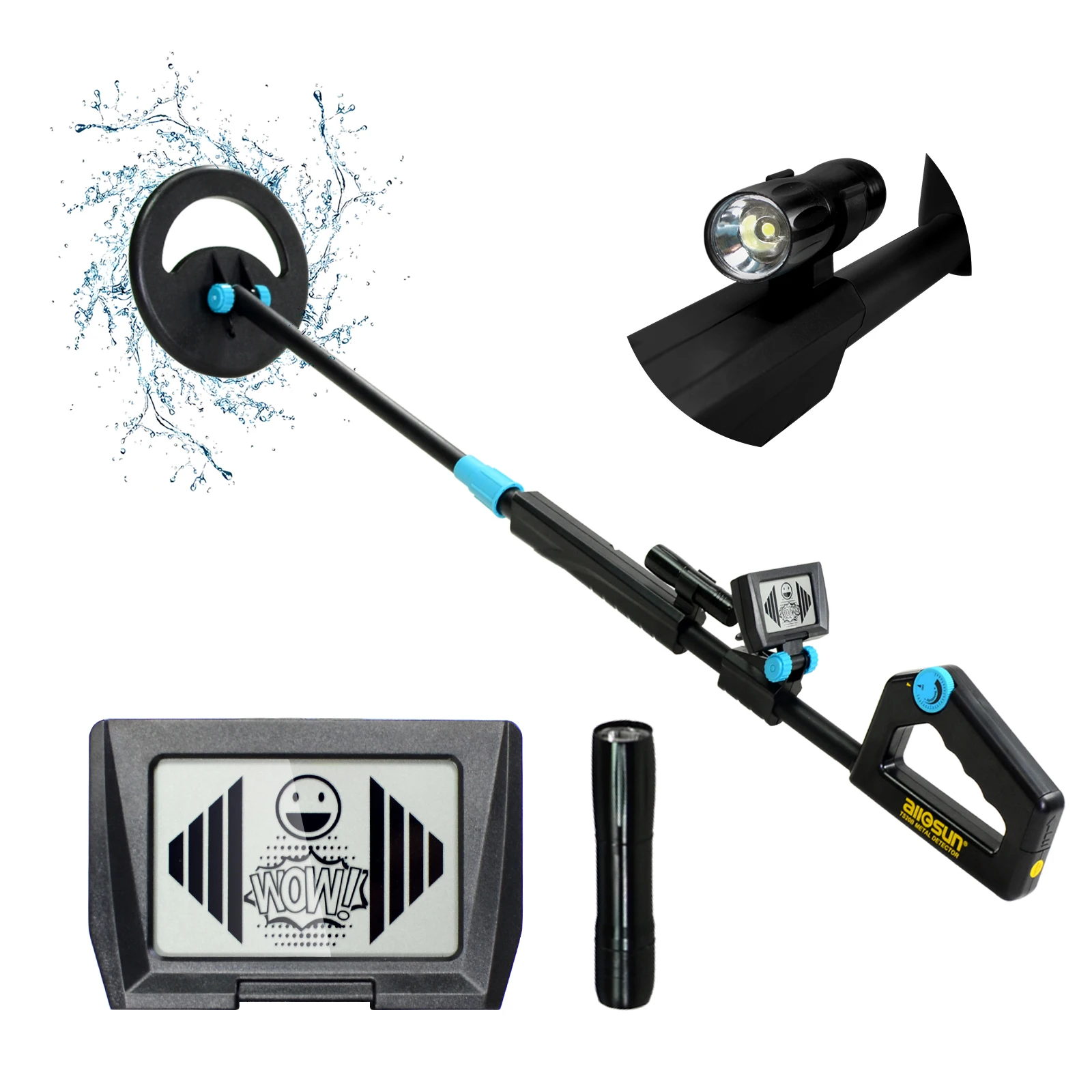all-sun TS20B Waterproof Metal Detector Portable Adjustable Length for Kid Underground Gold Hunter Toy  Children Beach Searching