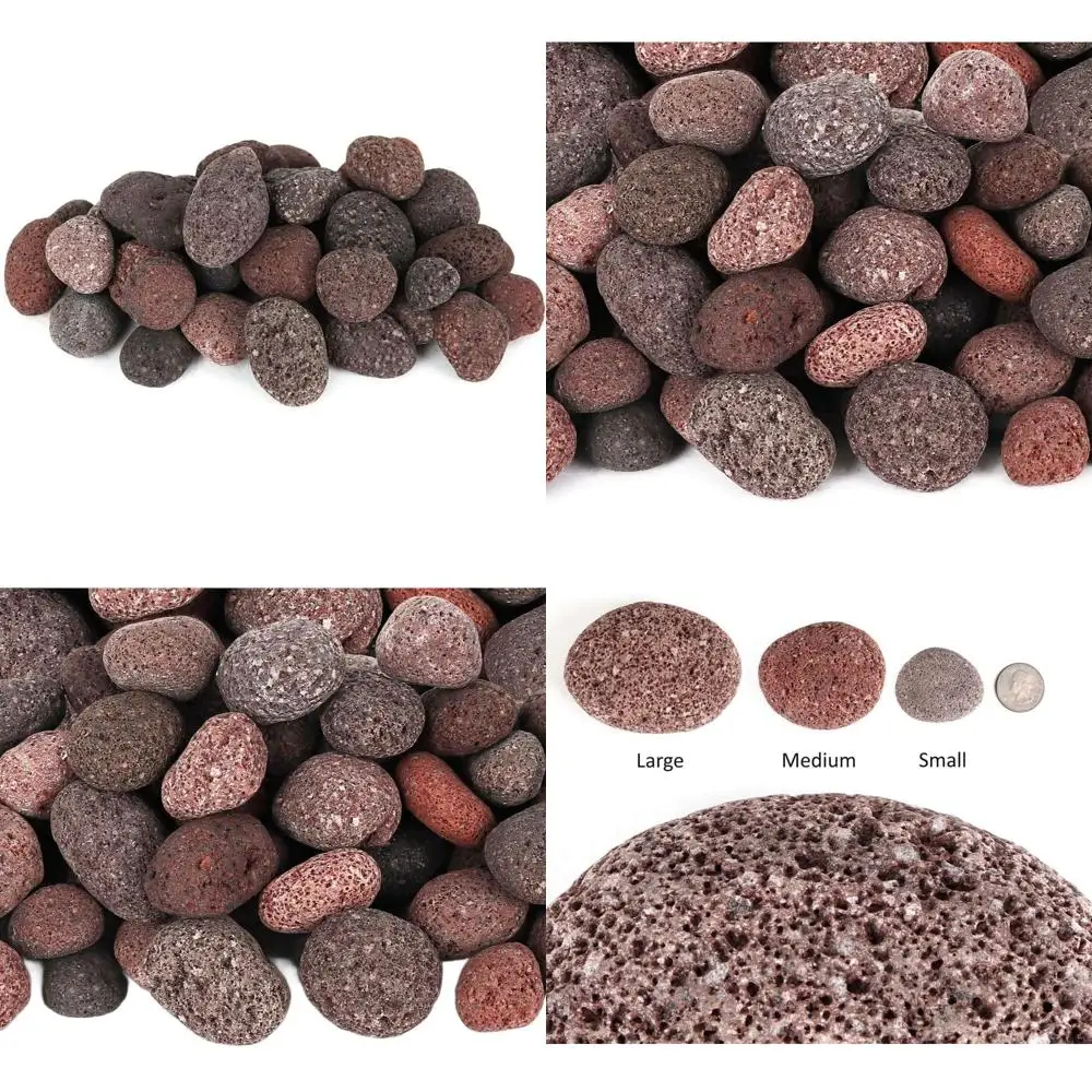 

50-фунтовые галтованные красные лавовые камни - 1 тонна вулканических камней для ландшафтного дизайна