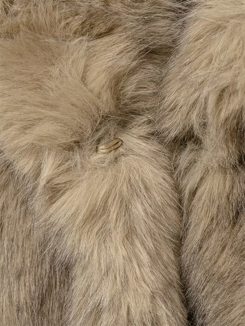 سترة نسائية جديدة تأثير الفرو الصناعي معطف قصير الخريف والشتاء أزياء عارضة الدافئة الأعلى