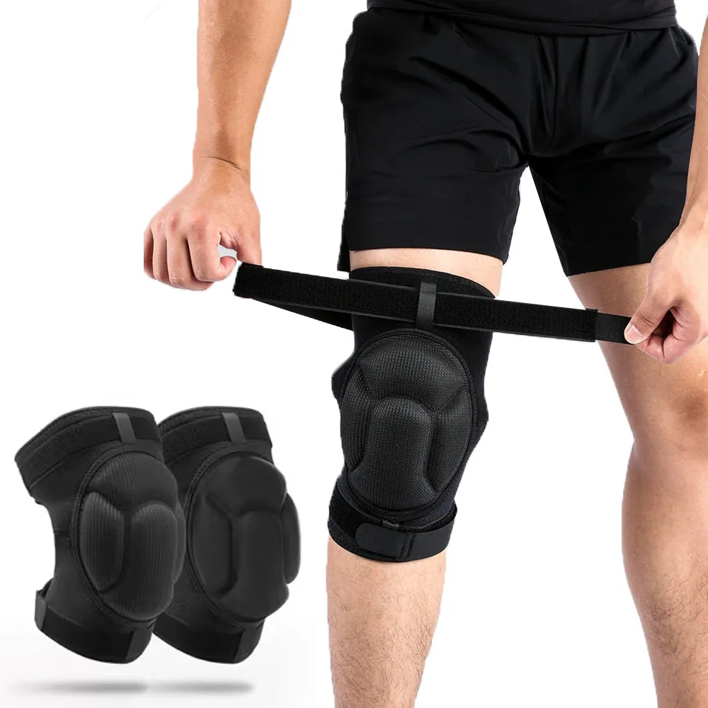1Pcs Knee Pads For Sports Adjustable Black Thicken Sponge Support Kneepad Sport Anti-Slip Collision Avoidance Knee Pads