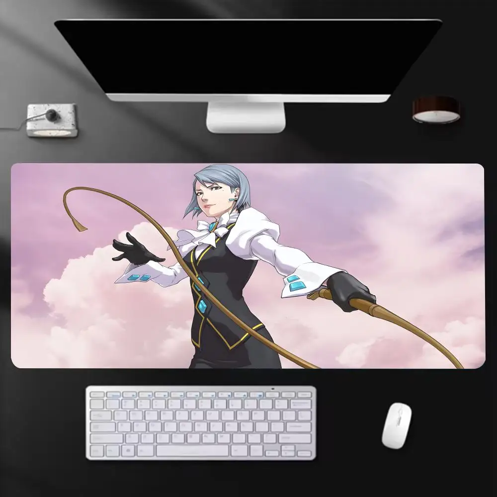 Suspenseful Game A-Ace Attorney Mouse Pad Extra Large Gaming  Non-Slip Rubber Base Stitched Edge
