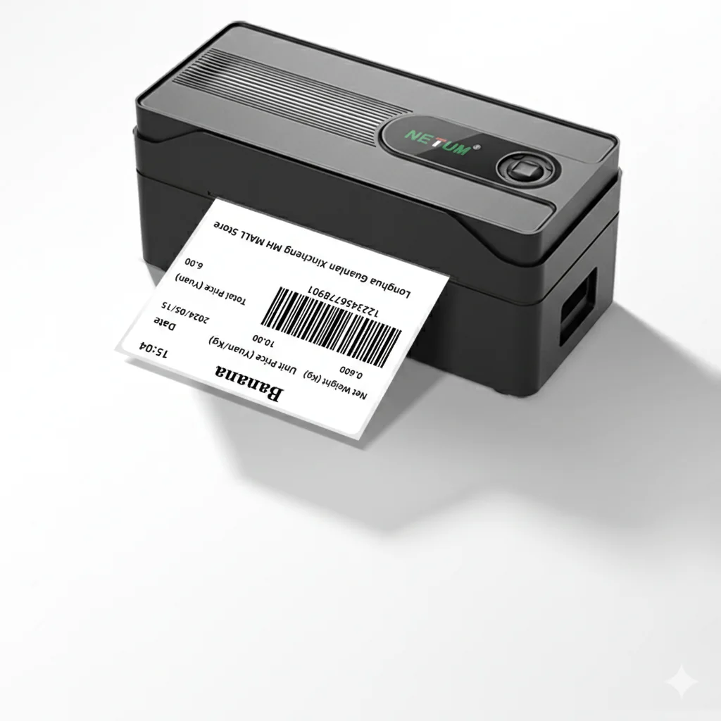 NETUM  Thermal Label Printer Small Shipping Label Bluetooth-compatible Printer 4X6inch for iPhone Android Mac Window