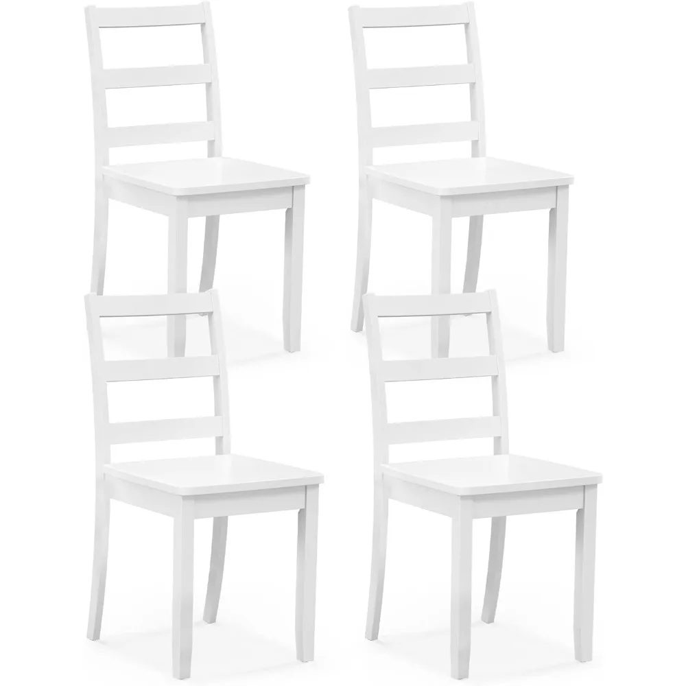 Wood Dining Chairs Set of 4 - Wooden Armless Kitchen Chairs with Solid Rubber Wood Legs, Max Load 400 Lbs, Farmhouse Style