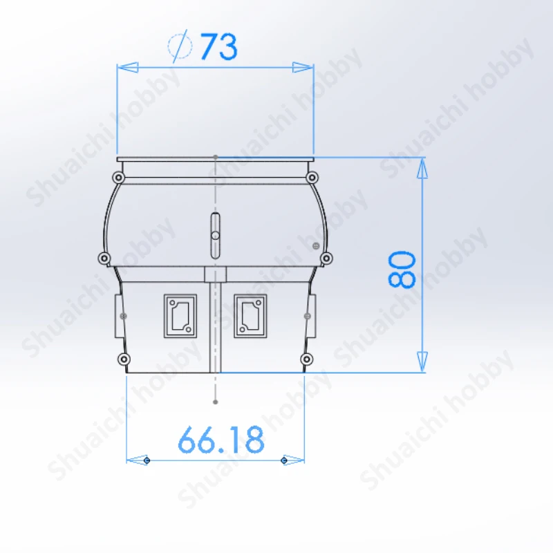 Buse vectorielle de poussée, diamètre extérieur 73mm, dispositif d'échappement réglable de mélange conventionnel/type V pour avion RC 70mm EDF 1 pièce
