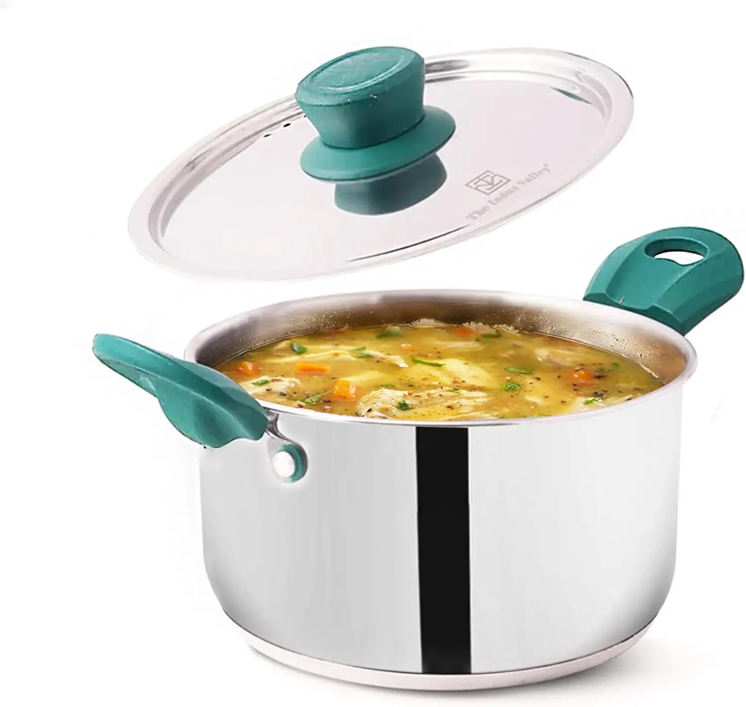 Stainless Steel Capsule Bottom Casserole Stock Pot with Bakelite Handle | 16.9cm/ 6.7 inch, 1.5Ltr | Induction Friendly