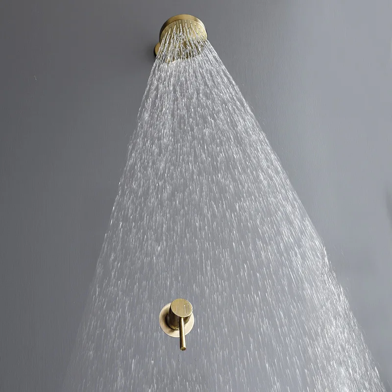 

Concealed Wall-Mounted Shower Head Set Stainless Steel Brushed Gold Shower Nozzle Shower Head Simple