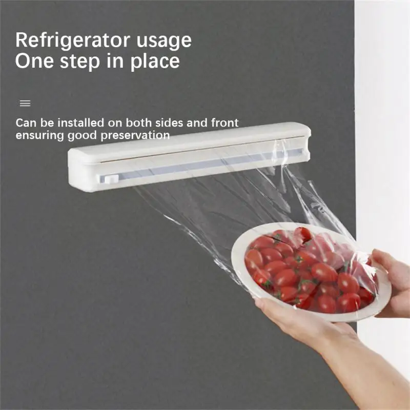 Fixing Foil Cling Film Wrap Dispenser Food Wrap Dispenser Cutter Plastic Sharp Cutter Storage Holder Kitchen Tool Accessories