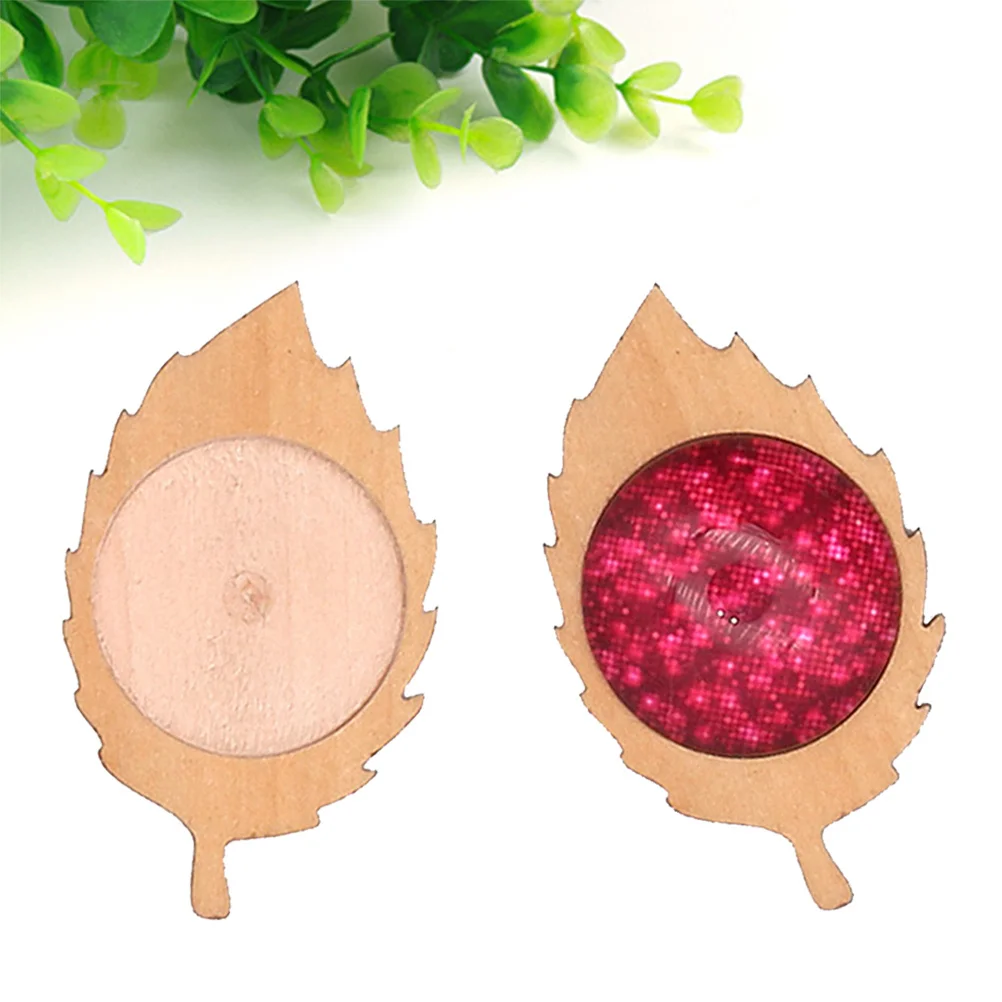 

30 pcs Wooden 25Mm Round Leaves Shaped Pendants Charms Trays For Keychain Necklace Jewelry Crafting Accessory Pendant Tray