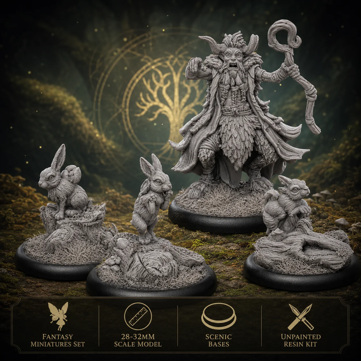 Kit de montagem de modelo em resina, GK, Boris The Bunny Summoner, sem pintura (incluindo base)