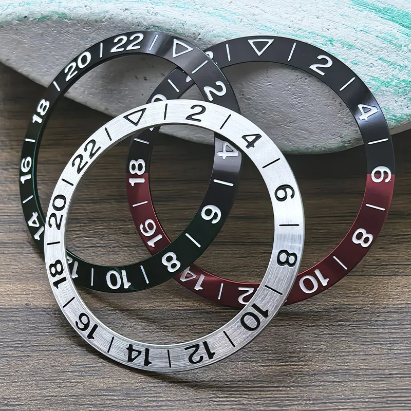 Mod NH35 Case Ring 38mm*30.6mm Curved Bezel SKX007 Watch Bezel Inserts Aluminium Ring Fits SKX007 SRPD GMT SUB Case Repair Parts
