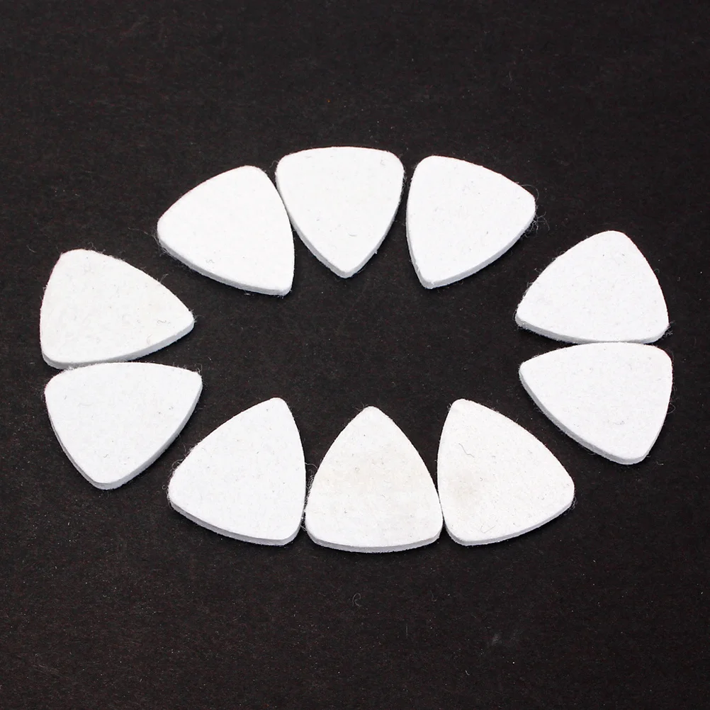 

10Pcs Wool Felt Guitar Picks Flexible Soft Durable Nylon String Instrument Plectrums for Guitar Ukulele White Accessories