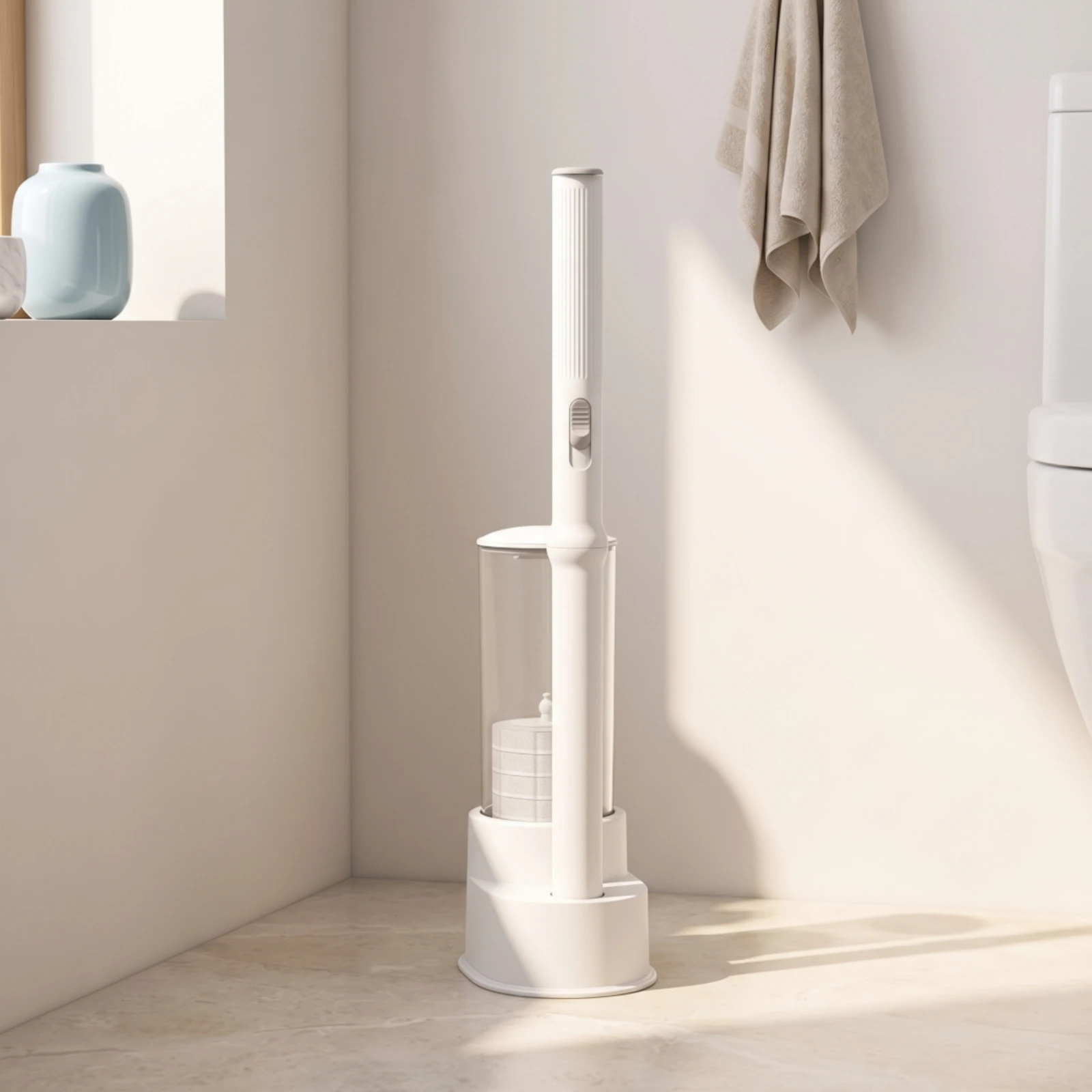 Disposable Toilet Brush Set Compact Toilet Cleaning System with Refills Cleaner Convenient Practical for Bathroom, Home