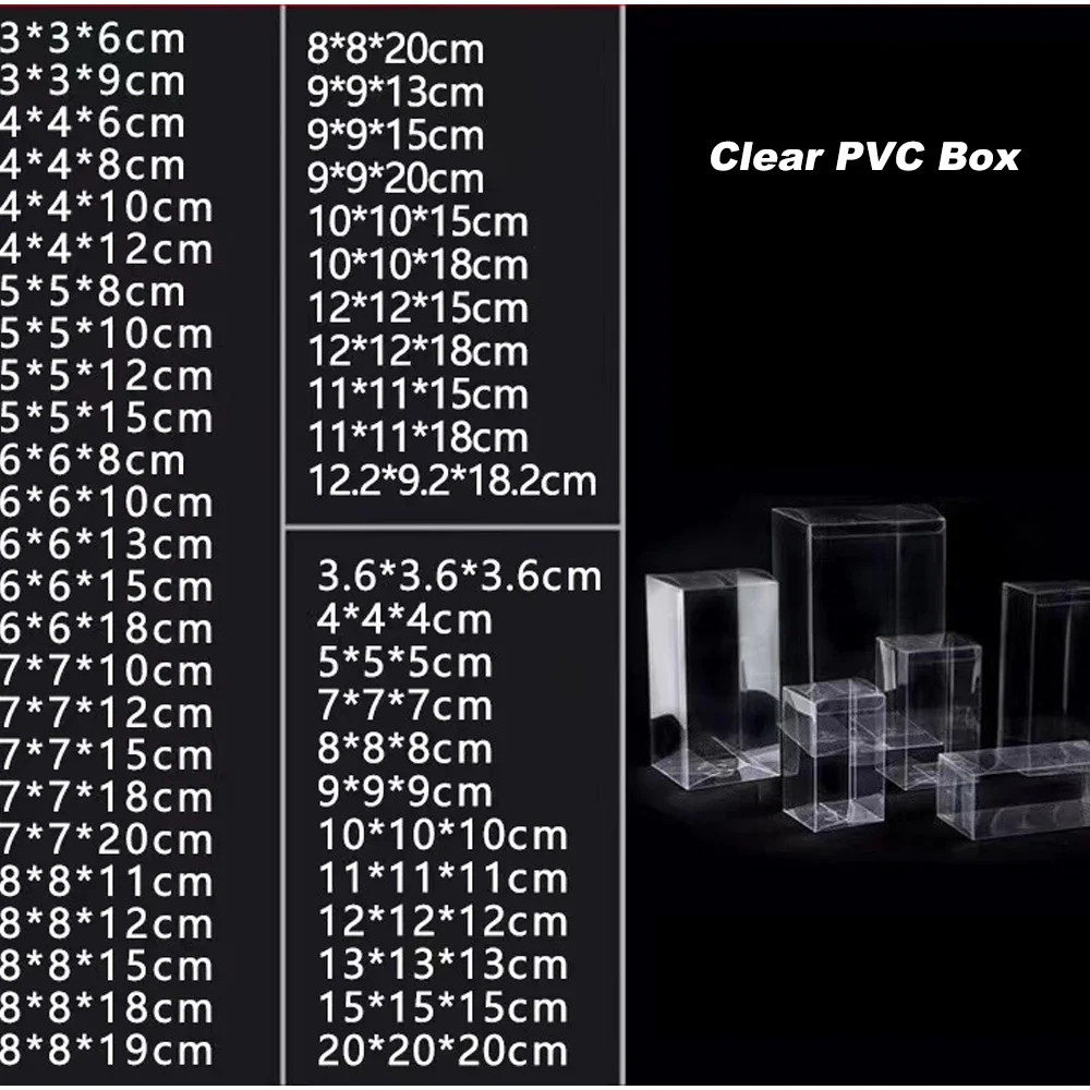 10Pcs Clear PVC Packing Boxes Thick Wedding Party Birthday Cup Chocolate Toys Jewelry Flower Folding Gifts Box