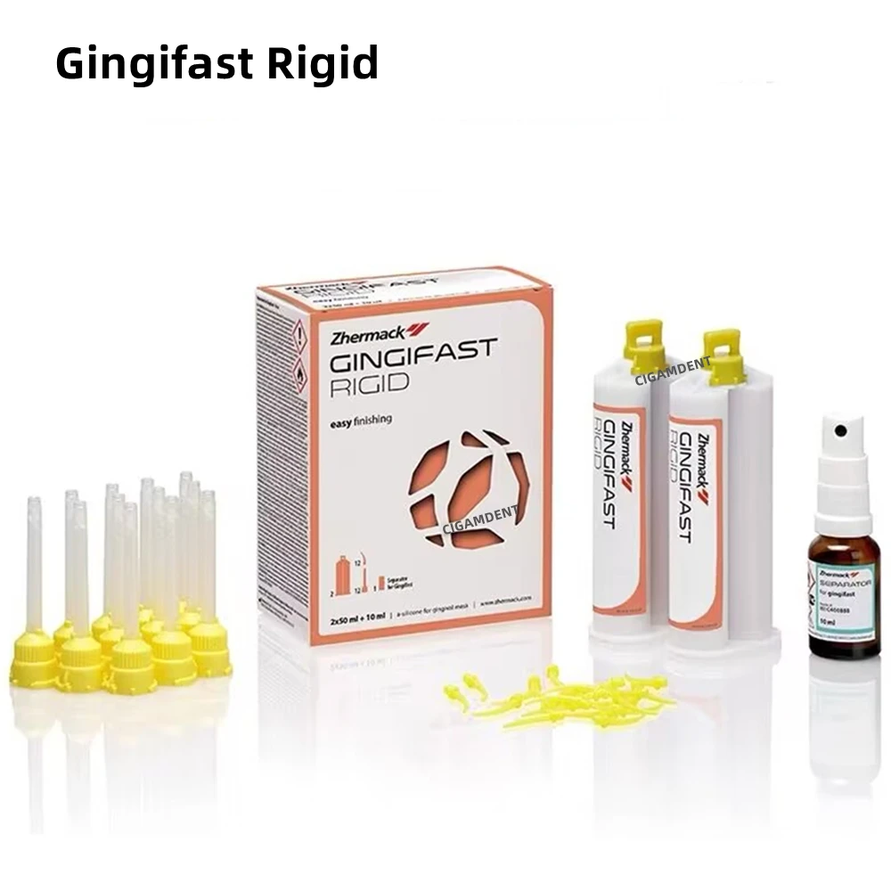 مادة انطباع الأسنان Gingifast ، مطاط السيليكون ، صلبة أو مرنة ، علكة صناعية