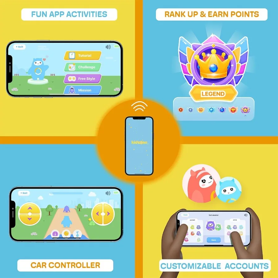 Smart Bumper Car for Toddler & Kids 1.5-6 Years Old, 12V 2-Speeds Electric Ride On Bumping Toy Gifts W/Remote Control, APP Contr