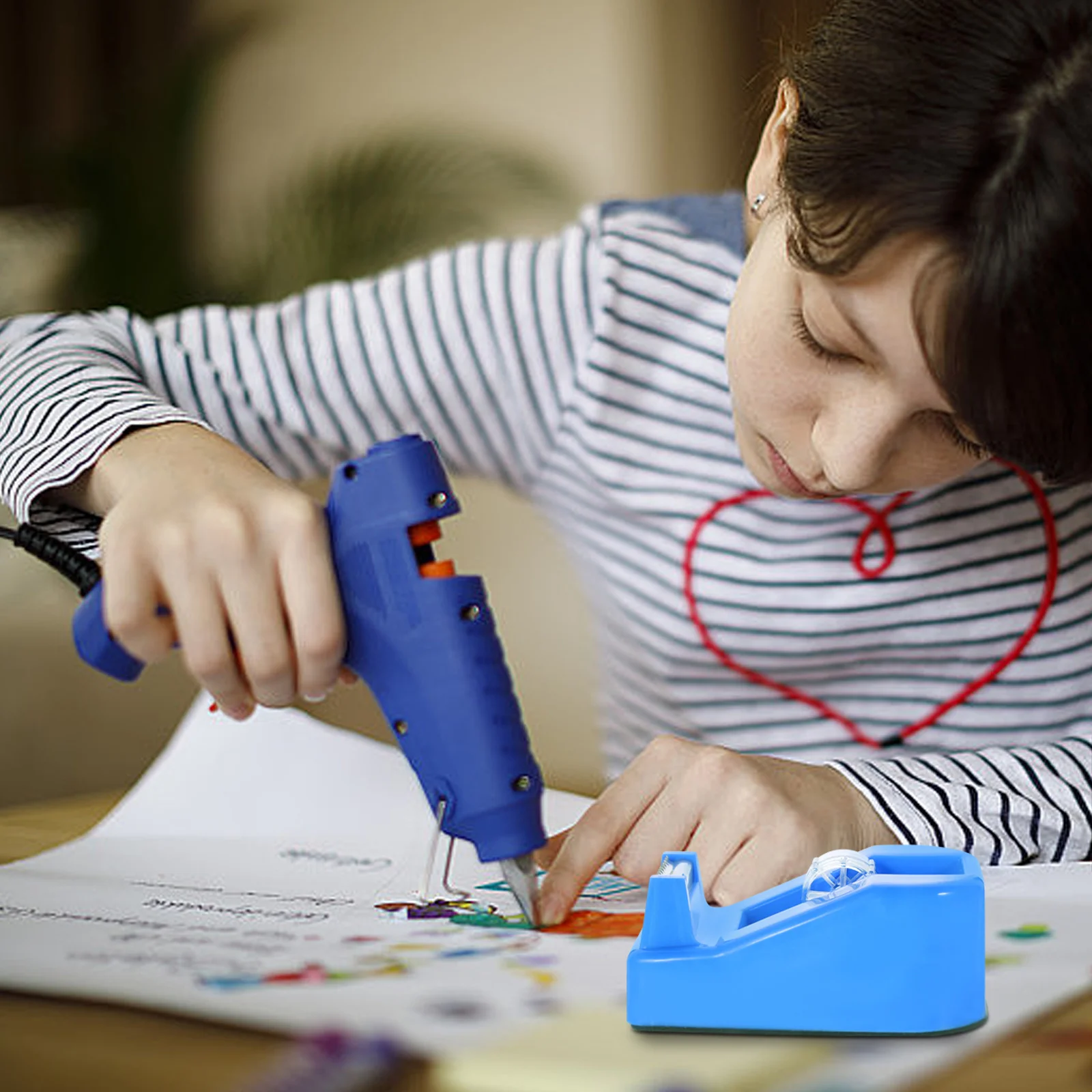 

Tape Dispenser Small Desktop Organizer For Office School Home Use Portable Tape Holder Stand Tabletop Cutter Storage Supply