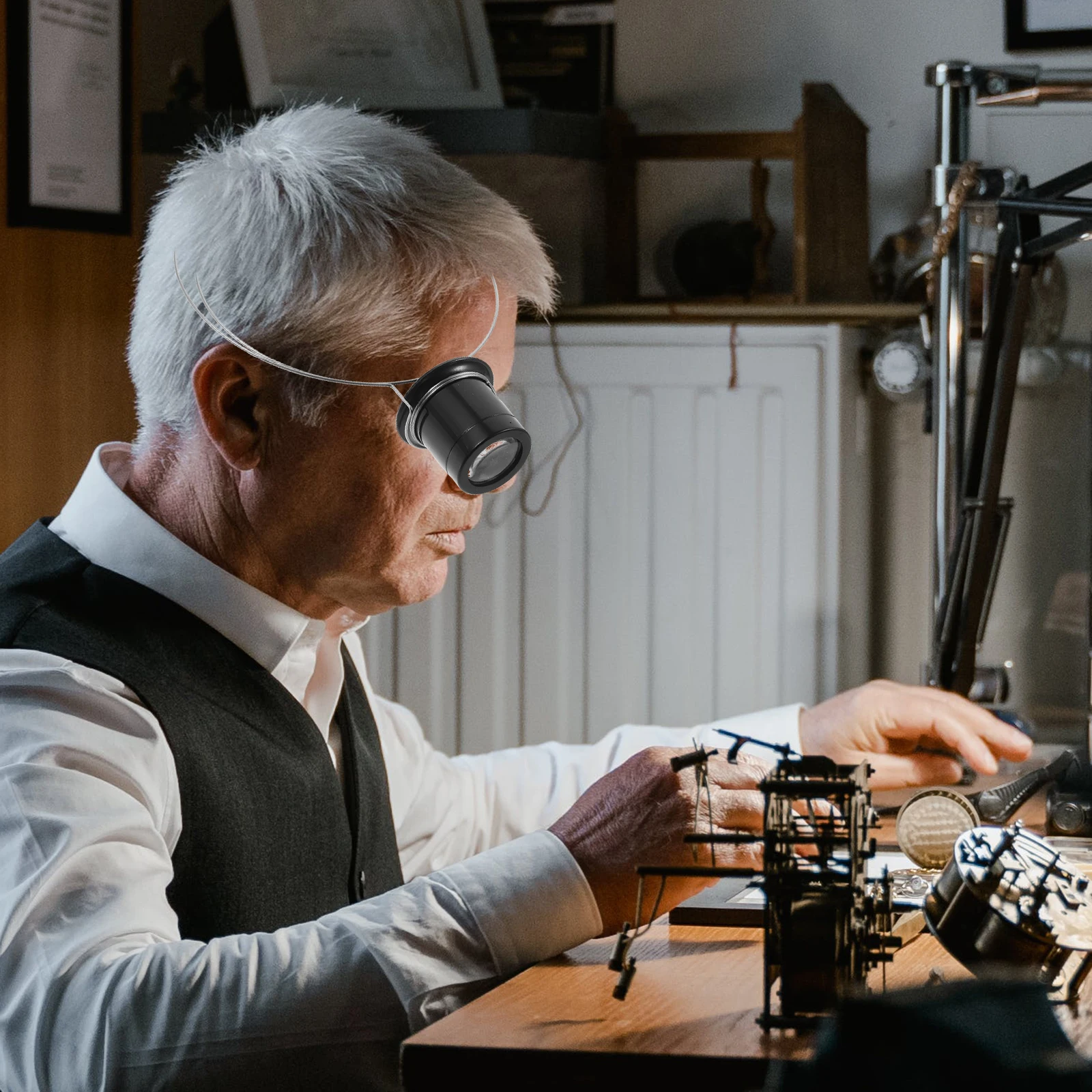 

Eye-Mounted Magnifying Glass Adjustable For Watch Repair Jewelry Craft Work Loupe Magnifier Headset Tool Kit Glasses For