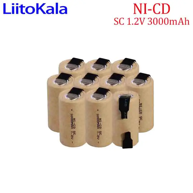 SC 1.2V 3000mAh Sub C battery Ni-CD rechargeable battery with welding board for electric screwdriver/sweeper assembly battery