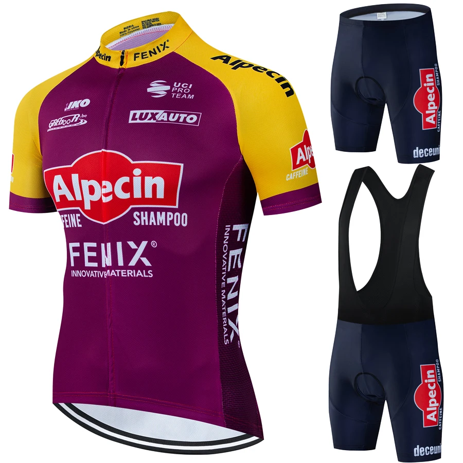 Alpecin Sports Set Cycling Pants Man Clothing Men Summer Clothes 2024 Jersey Shorts Pro Team Men\'s Outfit Costume Bike Bib Gel