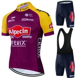 Alpecin Sports Set Cycling Pants Man Clothing Men Summer Clothes 2024 Jersey Shorts Pro Team Men's Outfit Costume Bike Bib Gel