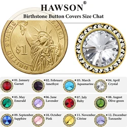 HAWSON Crystal Button Cover Cufflinks for Mens or Womens Shirt,groomsman Jewelry or Accessories,high-quality clothing buttons