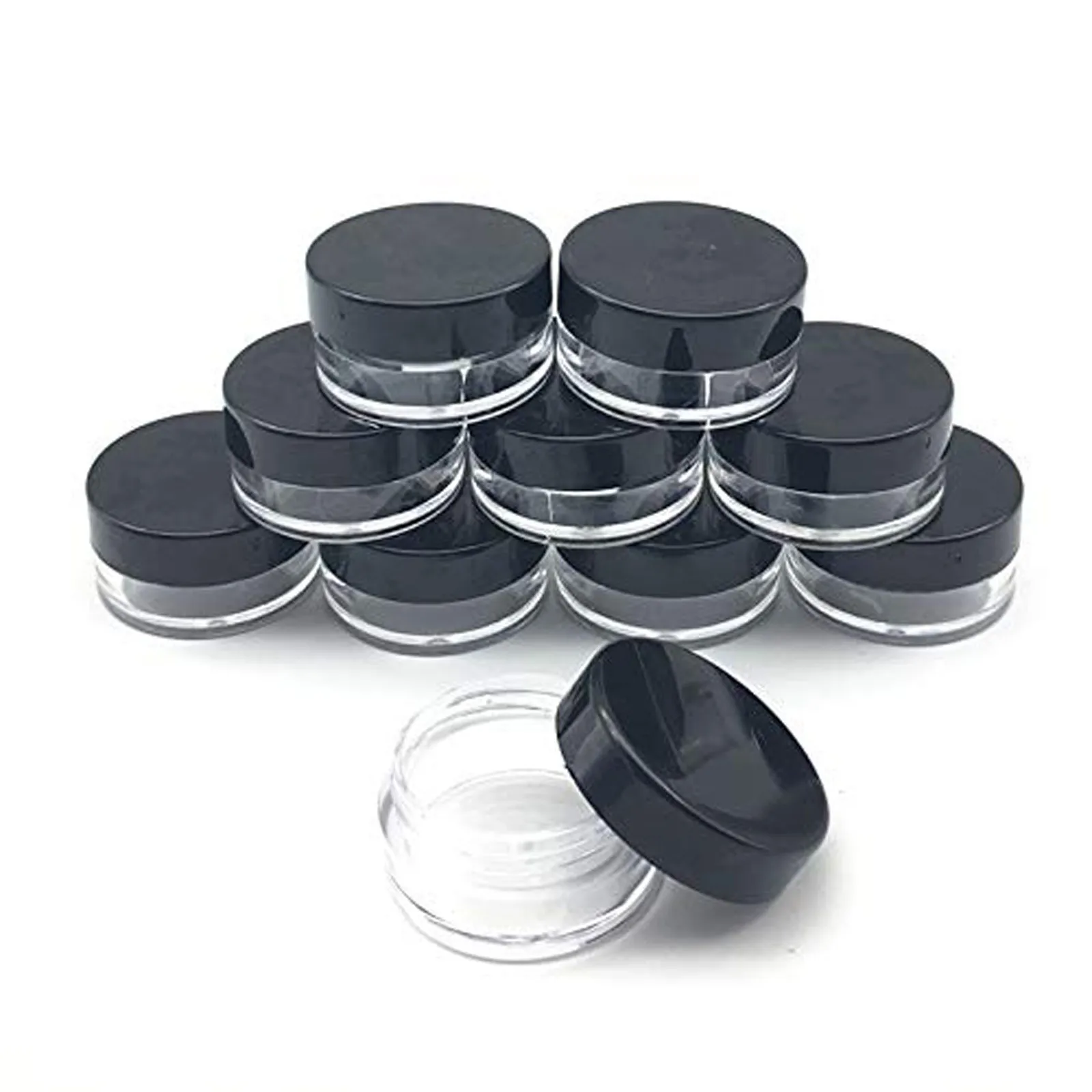 100 Pcs Plastic Jars with Lids Small Clear Containers with Lids Wide Mouth Small Plastic Containers for Travel Storage