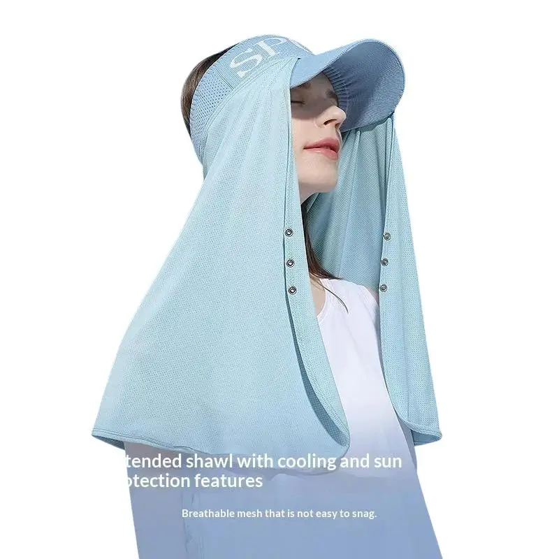 Atmungsaktiver UV-Schutz-Sonnenhut mit abnehmbarem Gesichts- und Nackenschutz für Outdoor-Aktivitäten wie Wandern und Angeln im Sommer. – Detail 5