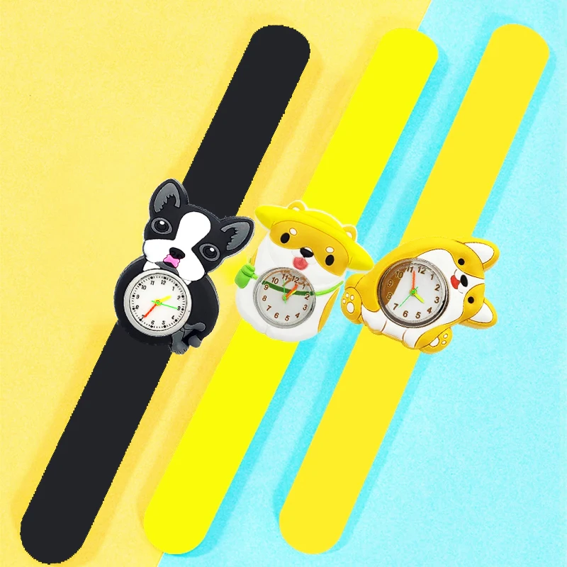 Wholesale Cartoon Children Watches Baby Learn Time Toy Kids Slap Watches Boys Girls Clock Birthday Gift for Kid Aged 2-15