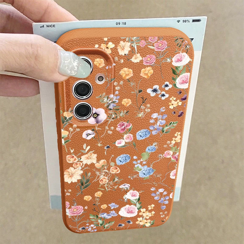 Blumen Blumenmuster Handyhülle für Samsung Galaxy A17 A56 A16 A36 A26 A55 A15 A54 5G S24 FE S25 Edge S23 S22 Ultra Soft Cover