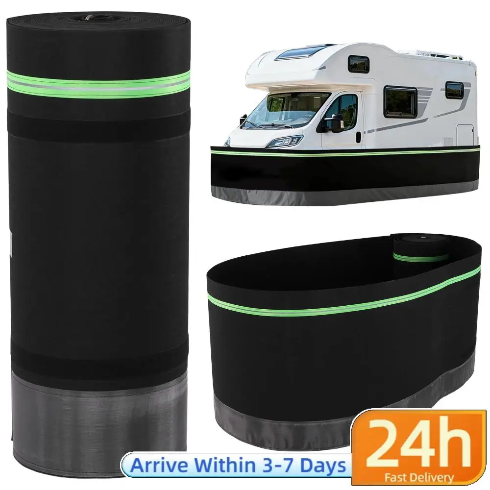 

RV Skirting Easy Installation Travel Trailer Skirt Panel Waterproof 39.37ft Heightx85.3ft Length for Garden Outdoor Yard
