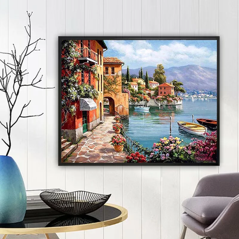 5D nuova collezione 2024 diamante ricamo paesaggio marino mosaico arte kit paesaggi dipinti appesi punto croce regalo