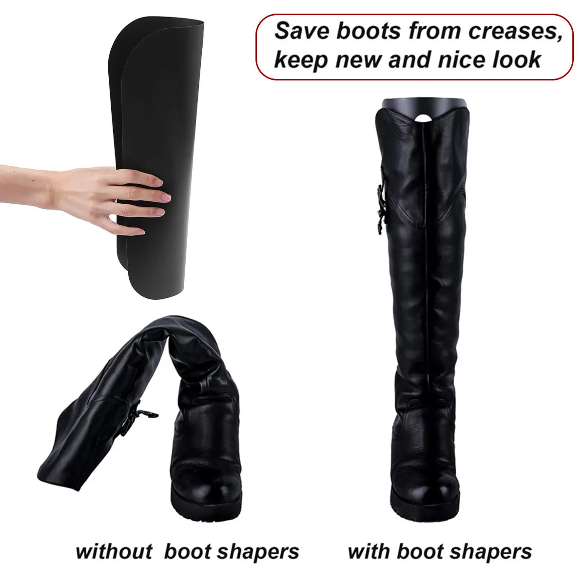 8Pcs Boot Shaper Stands Inserts 12/16inch Tall Boot Supporter Reusable Boot Stand Holder Anti Deformation Boot Tube Keep Shaper