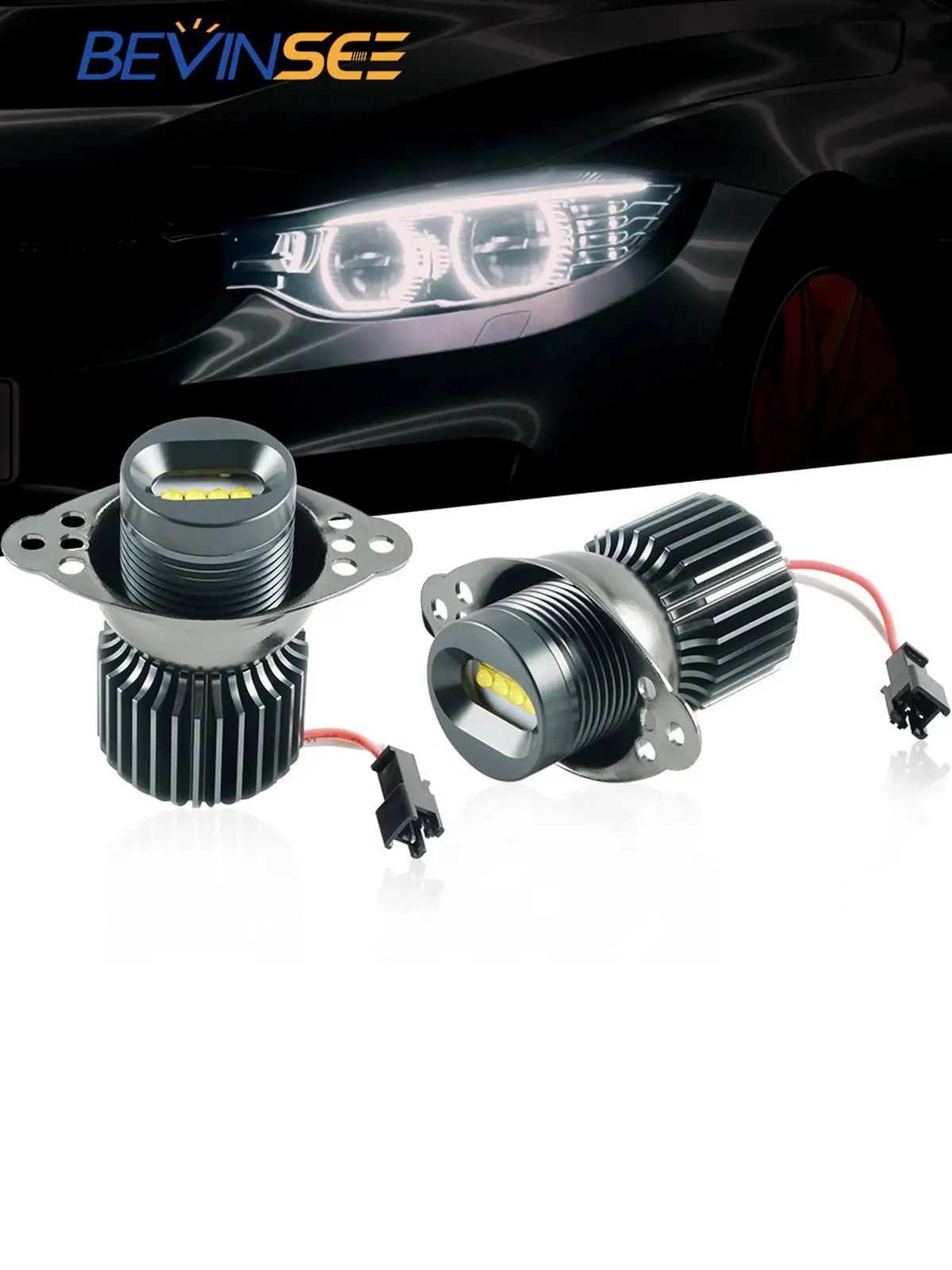 2 Stück CANbus Fehlerfreie LED Angel Eyes Halo Ring Marker Glühbirnen Passend für BMW E90 E91 LCI 2008 2009 2010 2011 6500K Weiß 12V