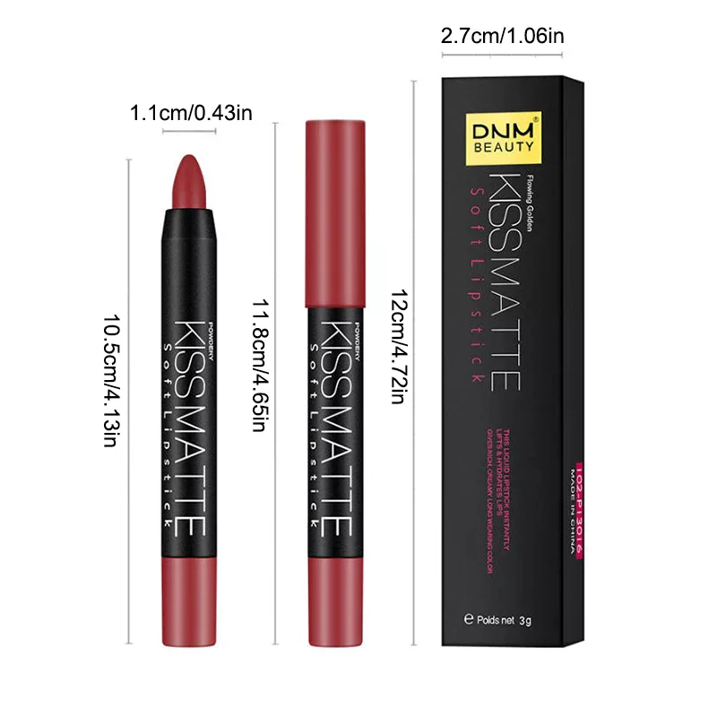 18-kleuren sexy matte lippenstift lipliner lipliner potlood blijvende naakt draaibare lipliner pen set schoonheid make-up tool cosmetische