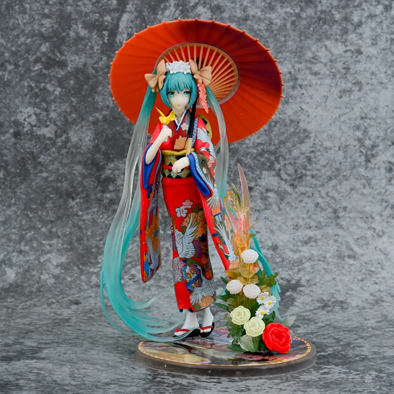 Hatsune Miku Kawaii Kimono Color Clothes Yukata Boxed Pvc Action Figure Model Collection Anime Figures Toys For Children Gifts