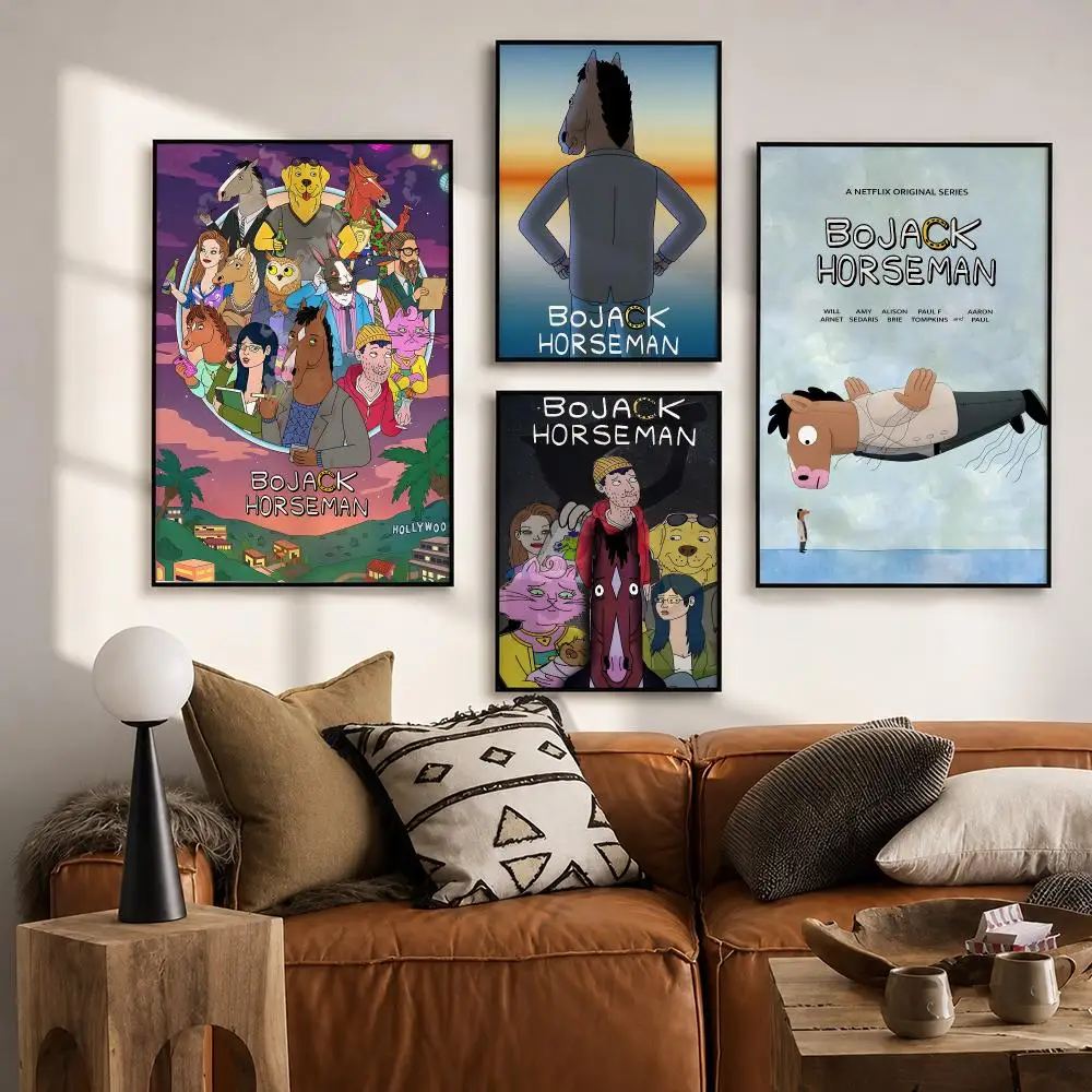 TV Series BoJack Horseman Poster HD poster wall art self-stick no-residue for home cafe office great gift