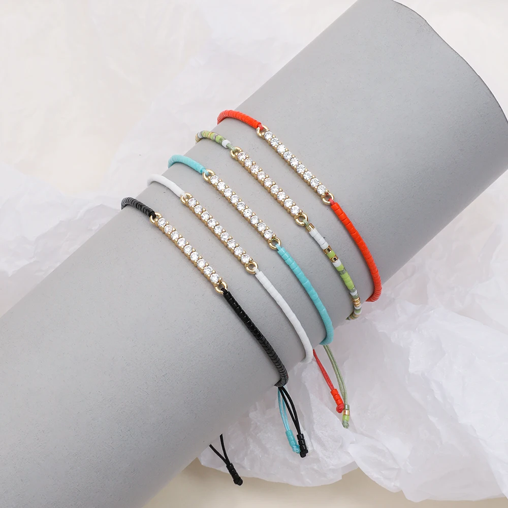 ZMZY Miyuki Beads Ladies Shiny Crystal Bracelet Rope Rhinestone Bracelet Women Wristband Bangles Fashion Jewelry Gifts image 6