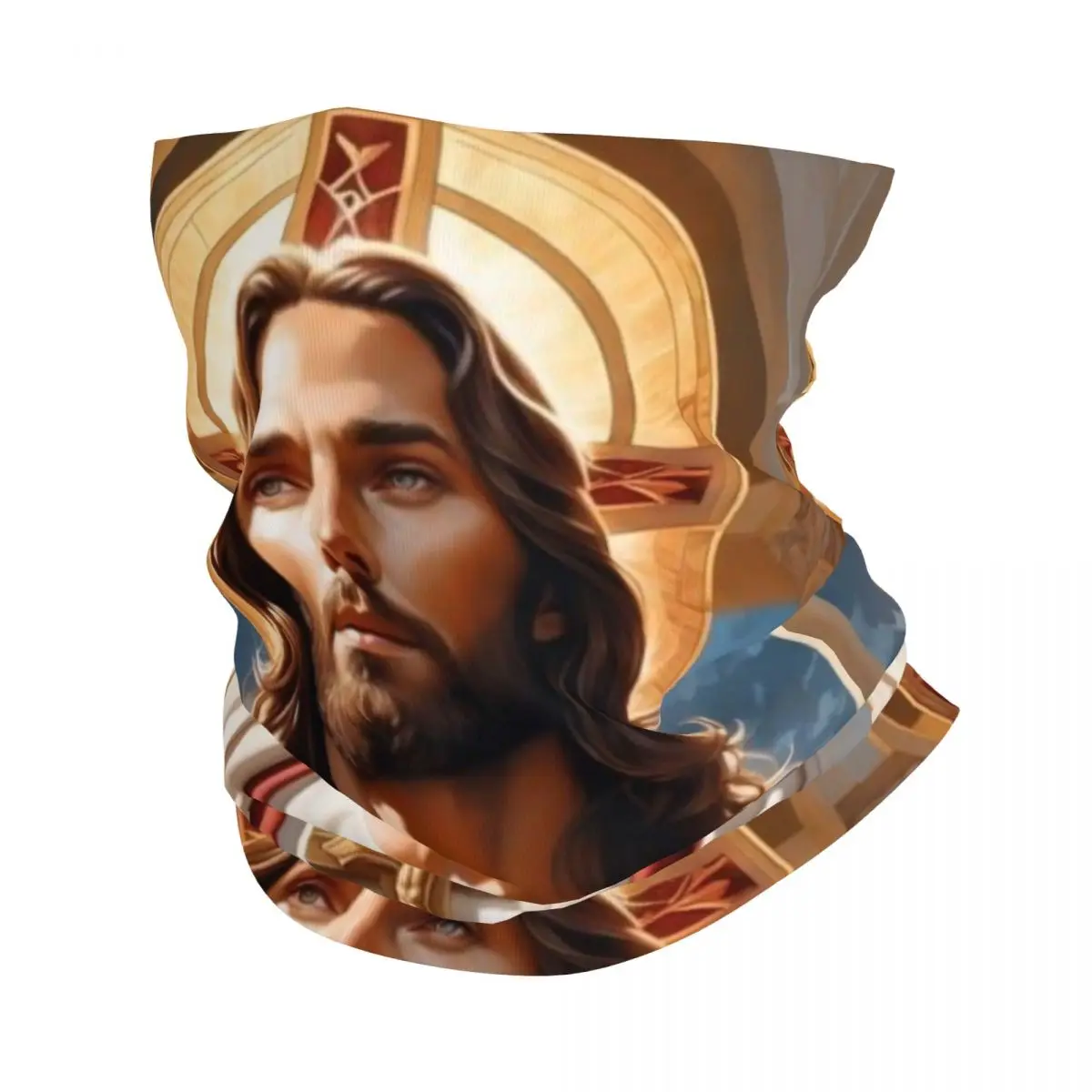 Christianity Jesus Christ Wrap Scarf Merch Neck Gaiter Religious Catholic Faith Bandana Summer Riding Face Mask Unisex Windproof