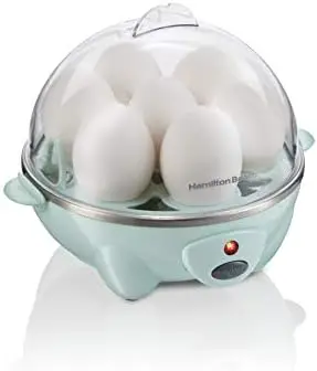 

Hamilton Beach 3-in-1 Electric Egg Cooker – 7-Cup, Hard-Boiled, Poached, Omelet & Steamer, Mint (25504)