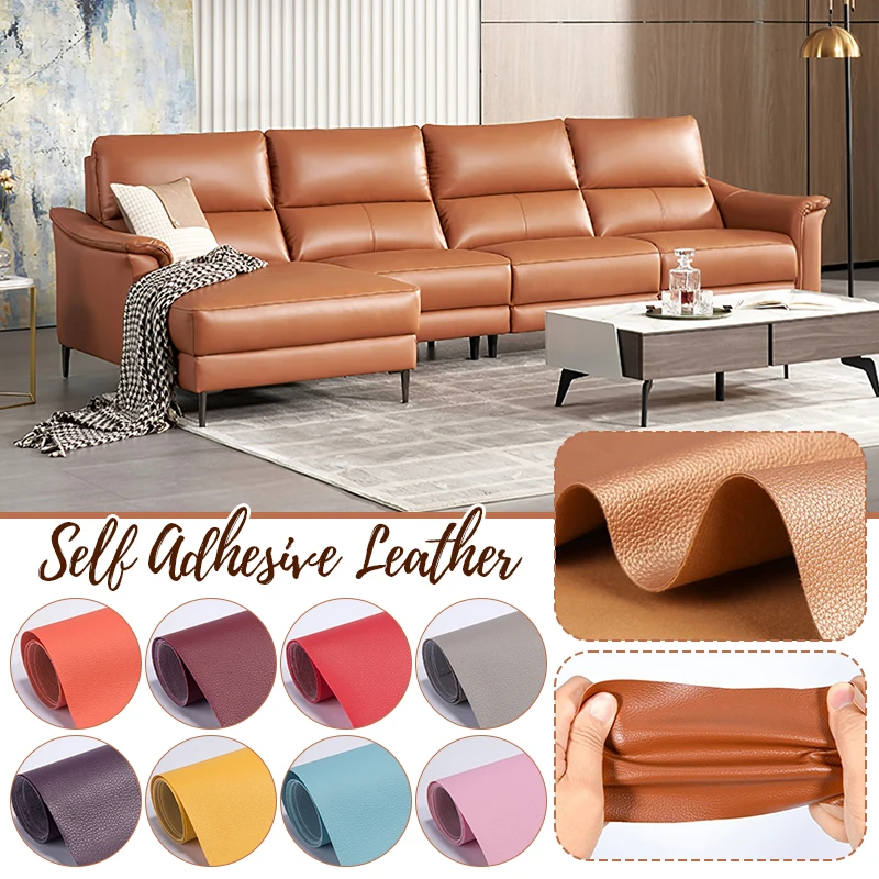 

50x137cm Self Adhesive Faux Leather Sofa Chair Repair Patch For Furniture Couch Car Seat Chair Renovation Background Decor