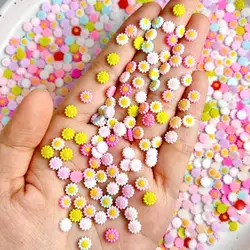 Mixed 3D Resin Kawaii Sunflower Nail Art Charm Night Light Mini Multi-Color Flower Nail Art Decoration Supplies For Manicure DIY