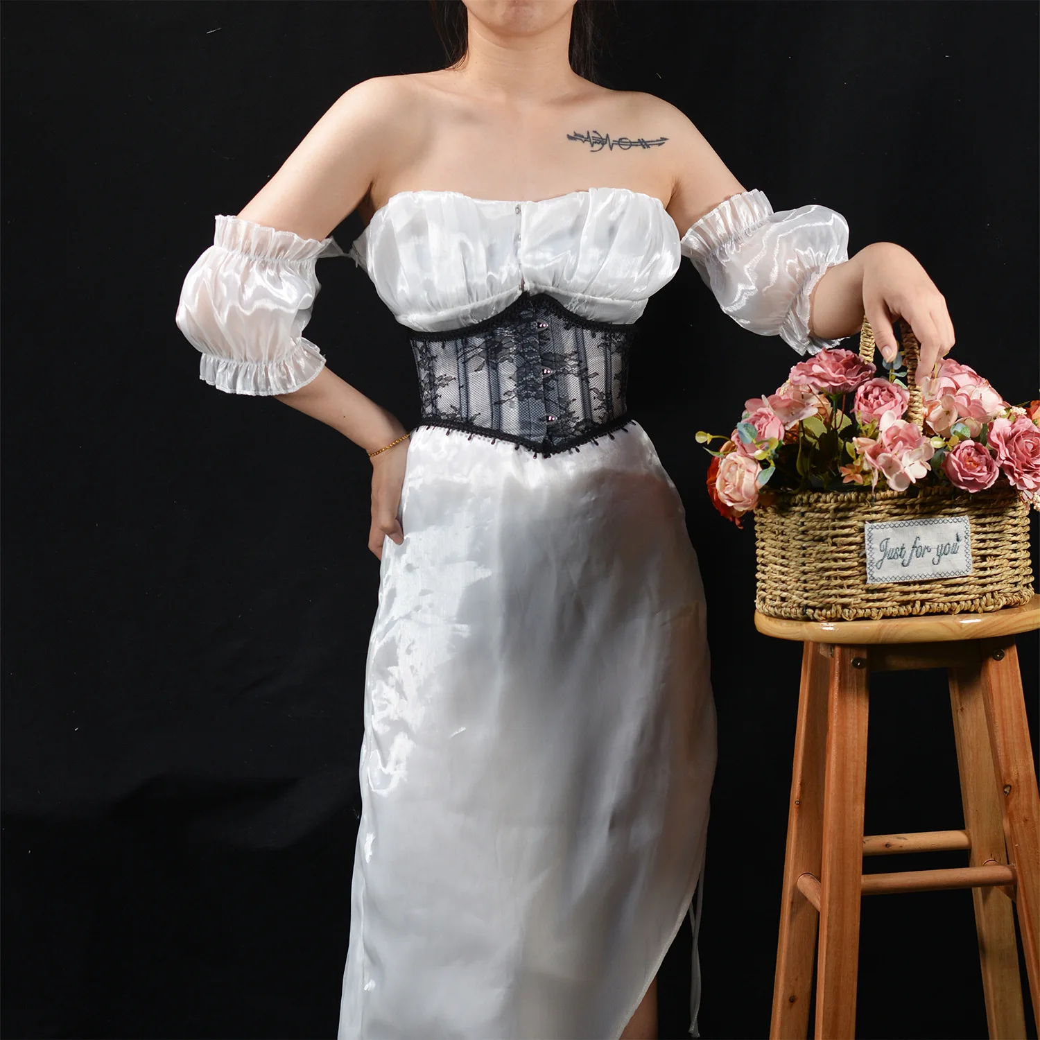 

Женские сексуальные кружевные корсеты с поясом под грудью на талии, элегантные черные, белые бюстье с цветочным принтом, готический формирователь тела, лифы на шнуровке