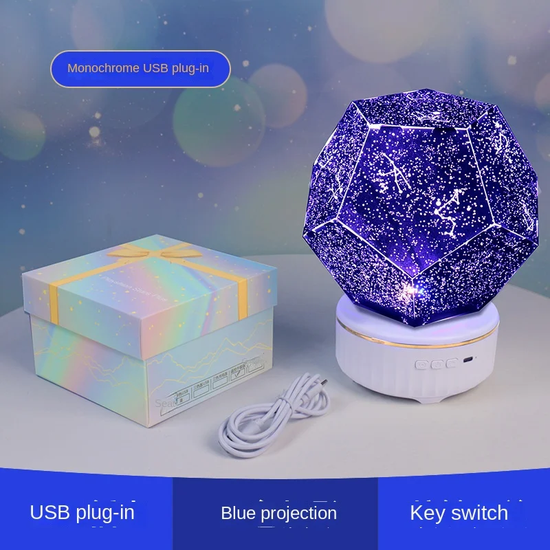 Proyector de luz de estrellas para niños, cielo estrellado Qixi, ambiente de sueño romántico, lámpara de noche pequeña XINGX para dormitorio