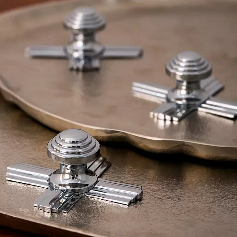 Silver Hardware Furniture Handle Flat Panel Door Brass SingleHole Kitchen Wardrobe Shoe Cabinet Drawer BedroomPull Creative Knob