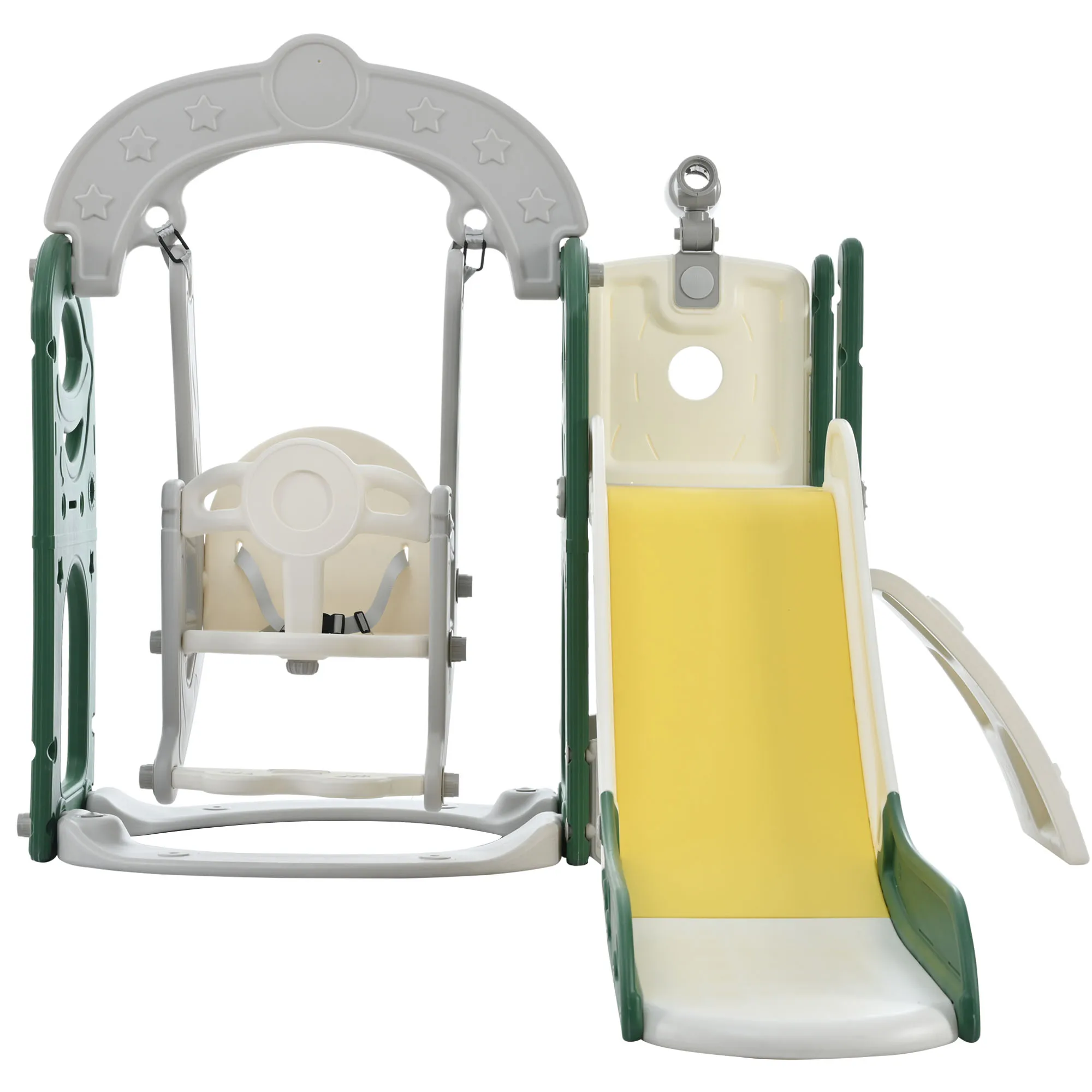 Set aus Rutschen und Schaukeln für Kleinkinder, 5-in-1, Kinderspielplatz, Kletterrutsche, Spielset mit Teleskop