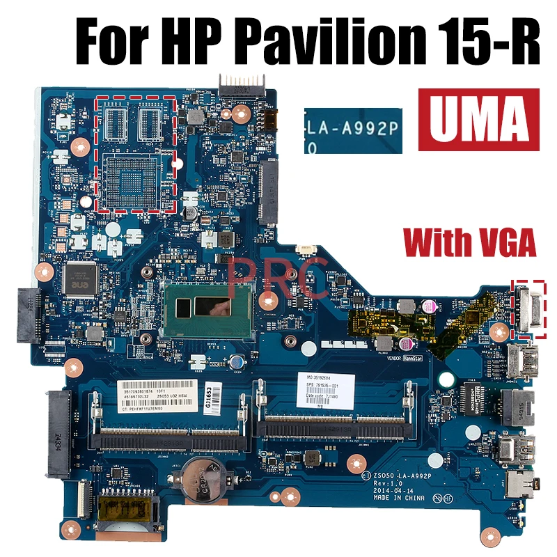 Imagem -03 - Placa-mãe Portátil para hp Pavilion Notebook Mainboard La-a992p i3 i5 4ª Geração 820m 2g Vga 765444001 760968501 764109-001