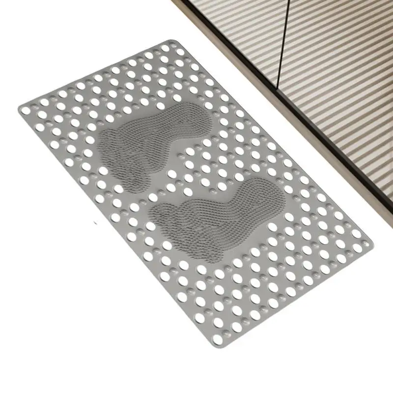 Anti Slip Bath Mat Foot Massage Bath Mat Silicone Foot Scrubber Shower Mat With Antislip Suction Cups And Drain Holes Feet